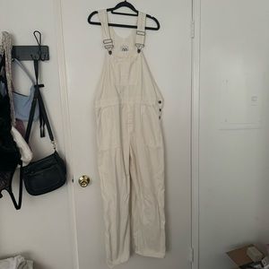 Zara Cream Utility Overalls